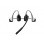 Aftershokz OpenComm Auricolare Wireless A clip, Passanuca Musica e Chiamate USB tipo-C Bluetooth Grigio, Bianco (ASC100LG)