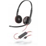 POLY Blackwire 3225 Auricolare Cablato A Padiglione Ufficio USB tipo A Nero, Rosso (209747-22)