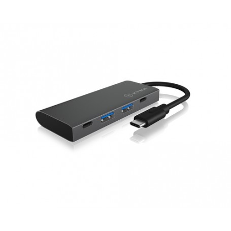 ICY BOX IB-HUB1428-C31 USB 3.2 Gen 1 (3.1 Gen 1) Type-C 10000 Mbit/s Antracite, Nero (60709)