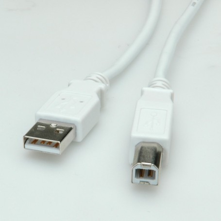 Value USB 2.0 Cable, 0.8m cavo USB 0,8 m USB A USB B Bianco (RO11.99.8809)