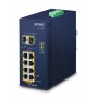 PLANET IP30 Ind 8-P 10/100/1000T Non gestito Gigabit Ethernet (10/100/1000) Supporto Power over Ethernet (PoE) Blu (IGS-1020PTF)